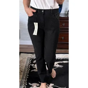 Kensie Jeans High Rise Stovepipe Black Rhinestone Jeans Size 4/27 thumbnail 10