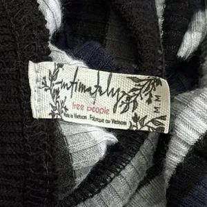 Intimately Free People Striped Ribbed Crew Top Preppy Goth Punk Academia M thumbnail 8