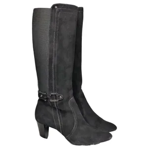 Black Suede Knee-High Boots Sz 7.5 thumbnail 3