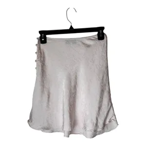 L'Academie Skirt Women XS Primrose Pink Satin‎ Floral The Elsa Button Mini Slip thumbnail 4