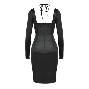 NWT House Of CB Grazia in Black Disco Satin Corset Fitted Mini Dress S Plus Cup thumbnail 5