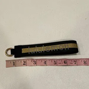 Lululemon Black Gold Logo Wristlet Keychain Strap Limited Edition thumbnail 3