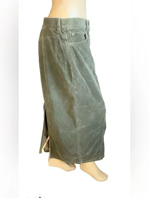 Jones New York Sage Green Corduroy Cotton Blend Maxi Skirt (10) thumbnail 4