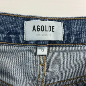 AGOLDE Women's Size 23 High Rise Tapered Utility Jeans Blue Denim Straight Leg thumbnail 2