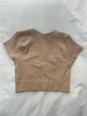 Aerie Tan Cropped Tee  thumbnail 2