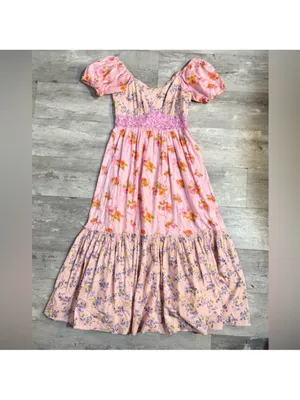 Love Shack Fancy Angie floral Midi Dress size 8 thumbnail 4