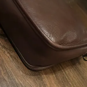Vintage Carriage Court Brown Genuine Cowhide Leather Clutch Bag Purse Classic thumbnail 4