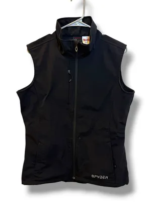 Spyder Softshell Vest Womens 14 Black Full Zip Mock Neck Outdoor 661876 thumbnail 1