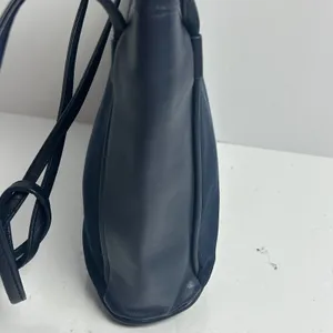Vintage Esprit Navy Blue Ribbed Fabric Shoulder Bag Y2K 90s Minimalist thumbnail 9