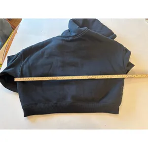 Hollister sherpa lined cropped zip up front drawstring hoodie jacket sz Small thumbnail 3