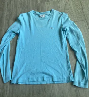 Lacoste Sky Blue Long Sleeve Tee with Crocodile Logo thumbnail 1