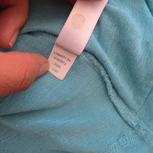 Athleta Breezy Wrap Tank Top Turquoise Blue Ruched V-Neck 988031 Large thumbnail 7