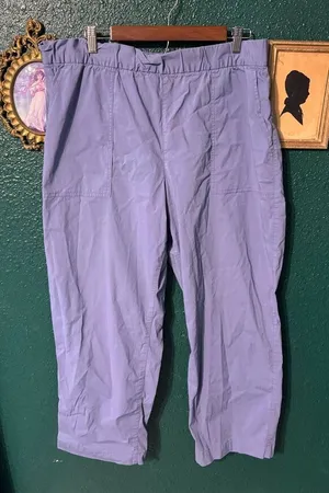 Gap Off Duty Khakis Pants Larkspur Blue Women's Size L Elastic Waist, Pull-on thumbnail 1