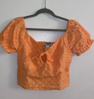tillys orange floral top thumbnail 1