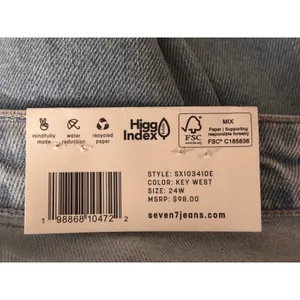 Seven7 Women Loose Straight Jean 24W Light Blue High Rise Classic Minimalist thumbnail 6