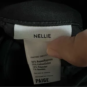PAIGE Nellie‎ Coated Black High Rise Wide-Leg Cropped Pants thumbnail 11