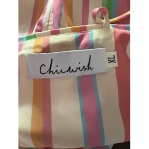 Chicwish Maxi Dress Multicolor Striped Tassel Tiered Boutique Summer Boho XL thumbnail 7