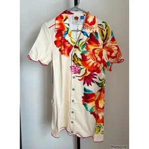 Farm Rio X Anthropologie Scalloped Shirt Dress New Tags Tropicart thumbnail 3