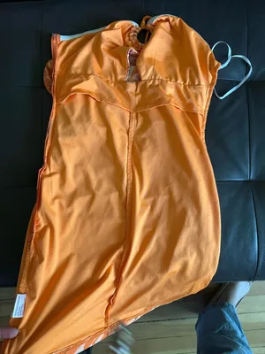 White Fox Boutique Orange and White Marble Halter‎ Mini Dress size medium thumbnail 4