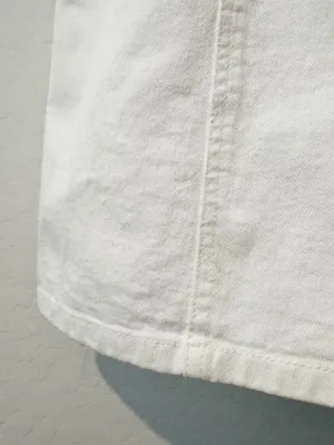 Elan Dress Size Medium White Denim Ruffle Frayed Button‎ Front Coastal Cowgirl thumbnail 9