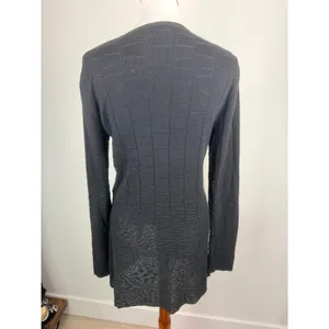 Raey Black Organic Cotton Textured Pointelle Crochet Knit Sweater‎ Dress Italy thumbnail 10