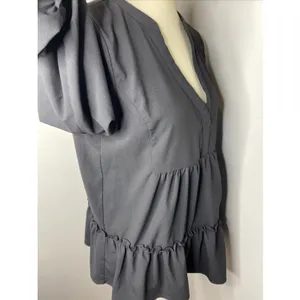Tuckernuck Pomander Place Black Kenzo Crepe‎ Blouse Top Women's Size Medium thumbnail 6