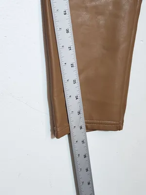 Abercrombie and Fitch Light Brown Faux Leather Pants Size XL thumbnail 7