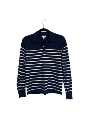 J.Crew Women’s Striped Merino Wool-blend Sweater-Polo Size S thumbnail 3