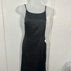 Leena For Mac Duggal Black Spaghetti Strap Dress Size 6 NWT thumbnail 9