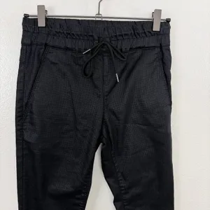 Flog Shely Pants Womens 25 Black Grid Drawstring Waist Pockets Made in Israel thumbnail 2
