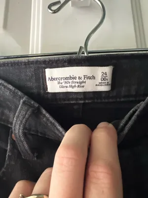 Abercrombie and Fitch 90s straight ultra high rise jeans black size 24 thumbnail 4