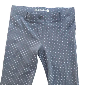 Betabrand Dress Pant Yoga Pants Navy‎ Blue Dash Print Straight Leg Size M Long thumbnail 3