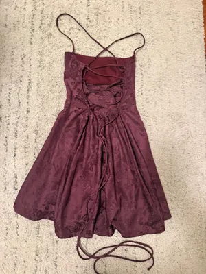 Lucy in the Sky Burgundy floral Mini Dress thumbnail 4