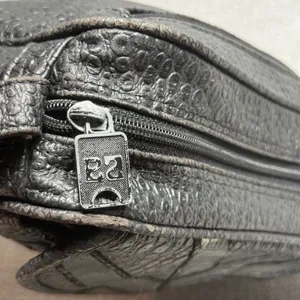 Vintage Black Faux Reptile Leather Crossbody Bag Small Western Boho‎ Y2K thumbnail 8