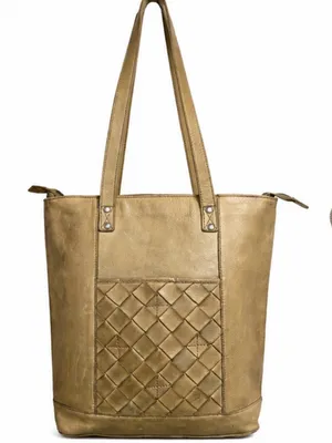 Vilenca Holland Genuine Leather Woven Tote Bag thumbnail 1