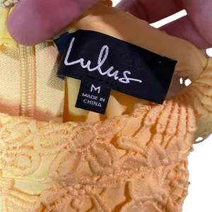 Lulus‎ Yellow Love Poem Floral Crochet Lace Halter Sleeveless Dress Size Medium thumbnail 5