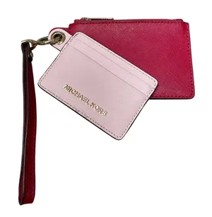 Michael Kors Small Duo Card Case in blossom pink scarlet red Wristlet‎ thumbnail 1