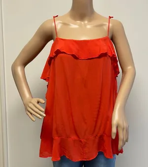 Free People Spaghetti Strap Ruffle Top thumbnail 1