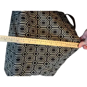 Geometric Patterned Tote Bag With Adjustable Straps & Zipper Closure Black thumbnail 7