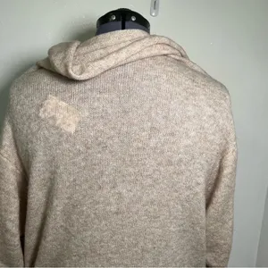 Cato Women's Sz XL Cowl Neck Sweater Oatmeal Heather Beige Dolman Sleeve Stretch thumbnail 7