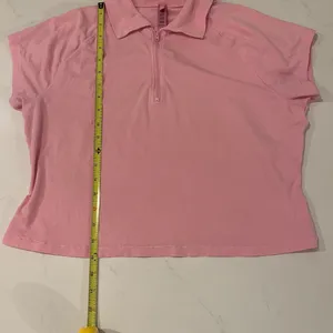 Skims 2X New Vintage Collared Cropped T-Shirt Color Pink thumbnail 7