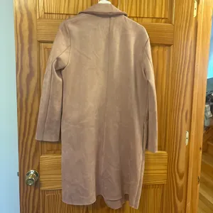 Nordstrom Tahari Dusty Pink Faux Suede Longline Jacket Size Medium thumbnail 6