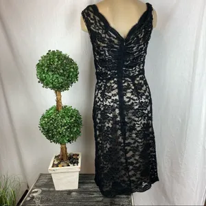Calvin Klein Black Sheer Lace Cocktail Occassion Dress 4 thumbnail 4