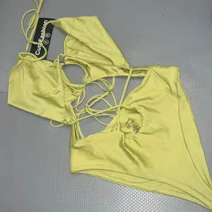 Cuty Fashion Sexy One Piece Swimsuits with Cutout wireless Monokini Swimwear thumbnail 1