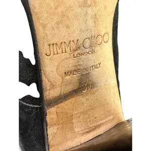 Jimmy Choo Elba 95 Black Suede Fur Pom Pom Lace-Up Boots Size IT‎ 37 US 7 thumbnail 7