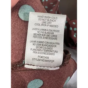 Bobeau Polka Dot Dara Midi Dress Puff Sleeve Ruffle Hem Burgundy Teal Size M thumbnail 12