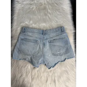 Zara Light Wash High Waisted Distressed Ripped Denim Cut Offs thumbnail 4