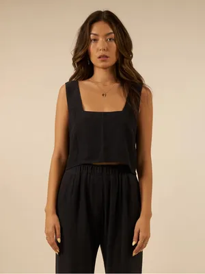 Bamabones Martine Black Tencel Crop Top Size Small thumbnail 2