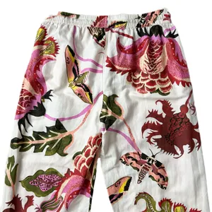 NEW Raphael Balme Anthropologie Flannel Sleep Pants Pink Combo Floral Lounge XS thumbnail 5