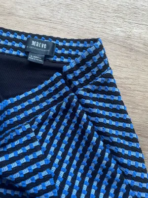 Maeve by Anthropologie Blue Black Textured Knit Pencil Skirt Size XS thumbnail 5